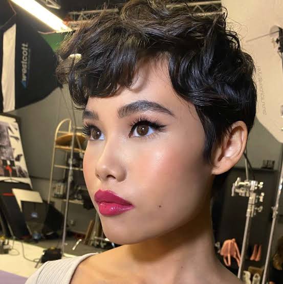 Shaggy Pixie With Chin Length Curtain Bangs, Dark Brown Shaggy Pixie With Chin Length Curtain Bangs, Dark Brown — Long Pixie