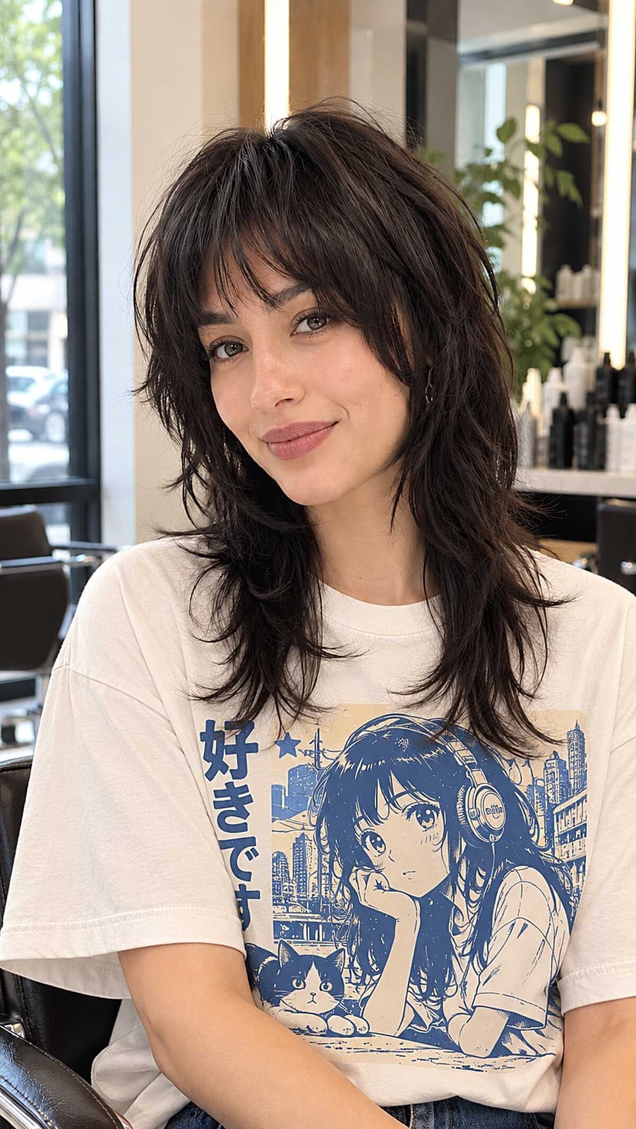 Collarbone Wolf Cut With Curtain Bangs Collarbone Wolf Cut With Curtain Bangs — Long Wolf Cut