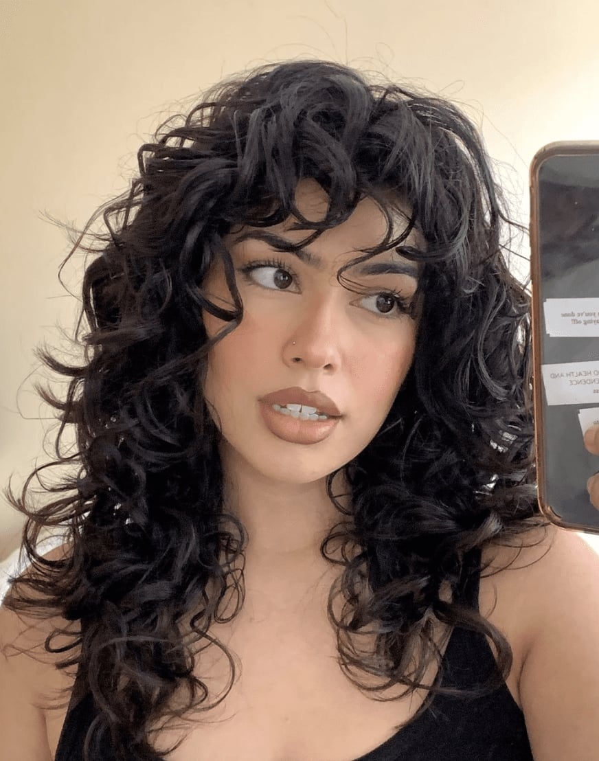 Shoulder Length Curly Wolf Cut Shoulder Length Curly Wolf Cut — Long Wolf Cut