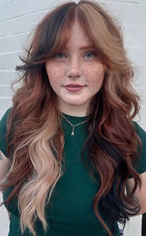 Mid-Back Wolf Cut With Multi-Toned Color Mid-Back Wolf Cut With Multi-Toned Color — Long Wolf Cut