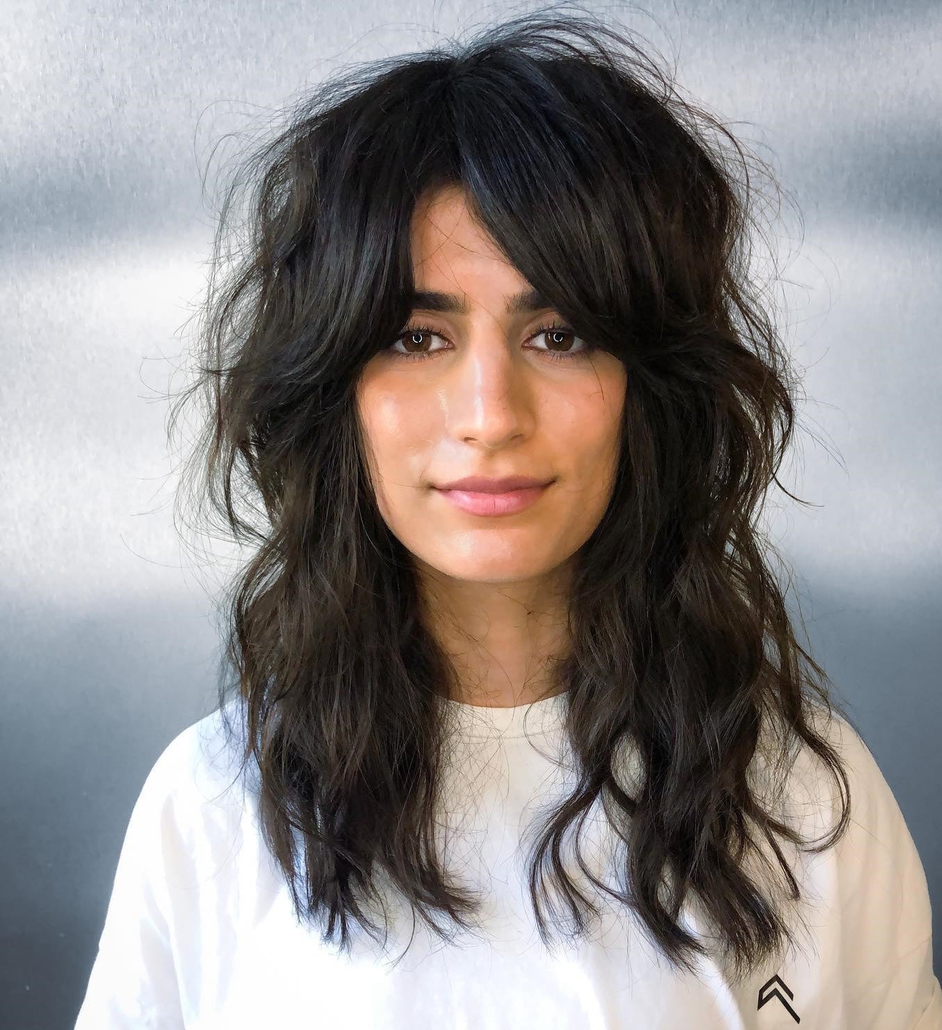 Dark Brown Balayage Mid-Back Wolf Cut Dark Brown Balayage Mid-Back Wolf Cut — Long Wolf Cut