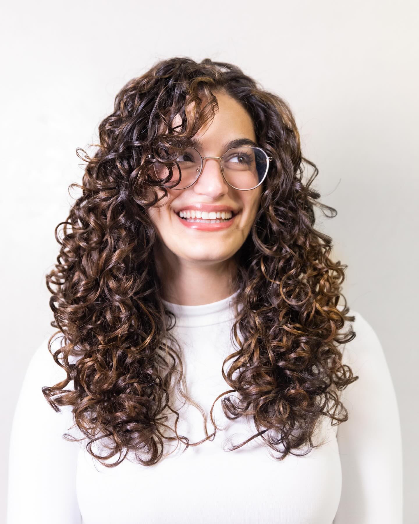 Loose Copper Balayage Defined Curls