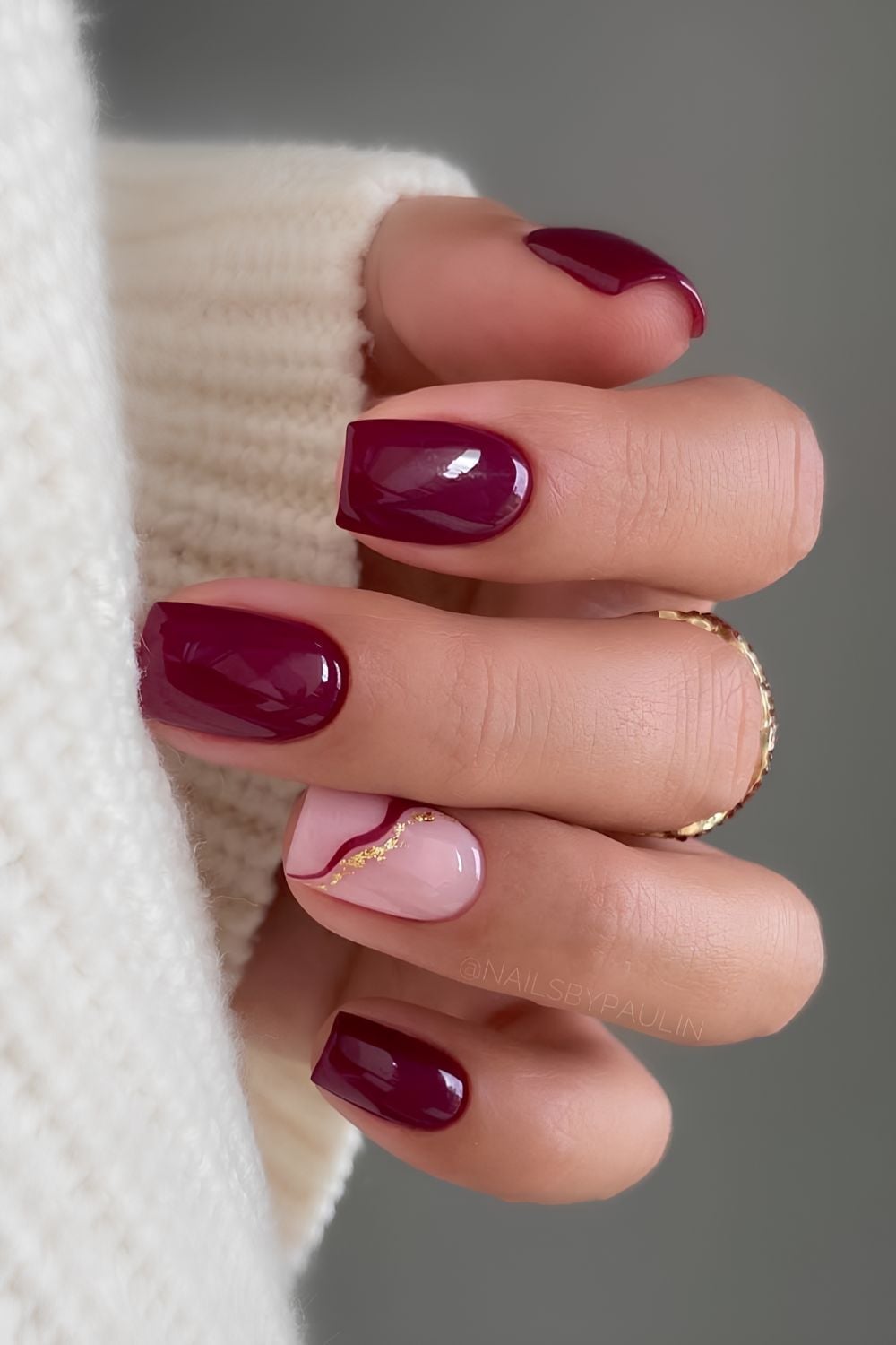 Short Square Solid Deep Maroon Short Square Solid Deep Maroon — Maroon Nails