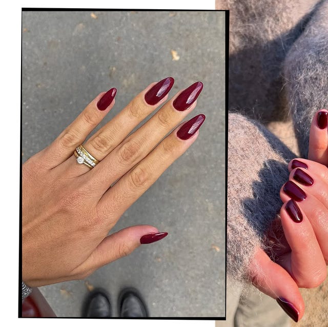Short Almond Glossy Deep Maroon Short Almond Glossy Deep Maroon — Maroon Nails
