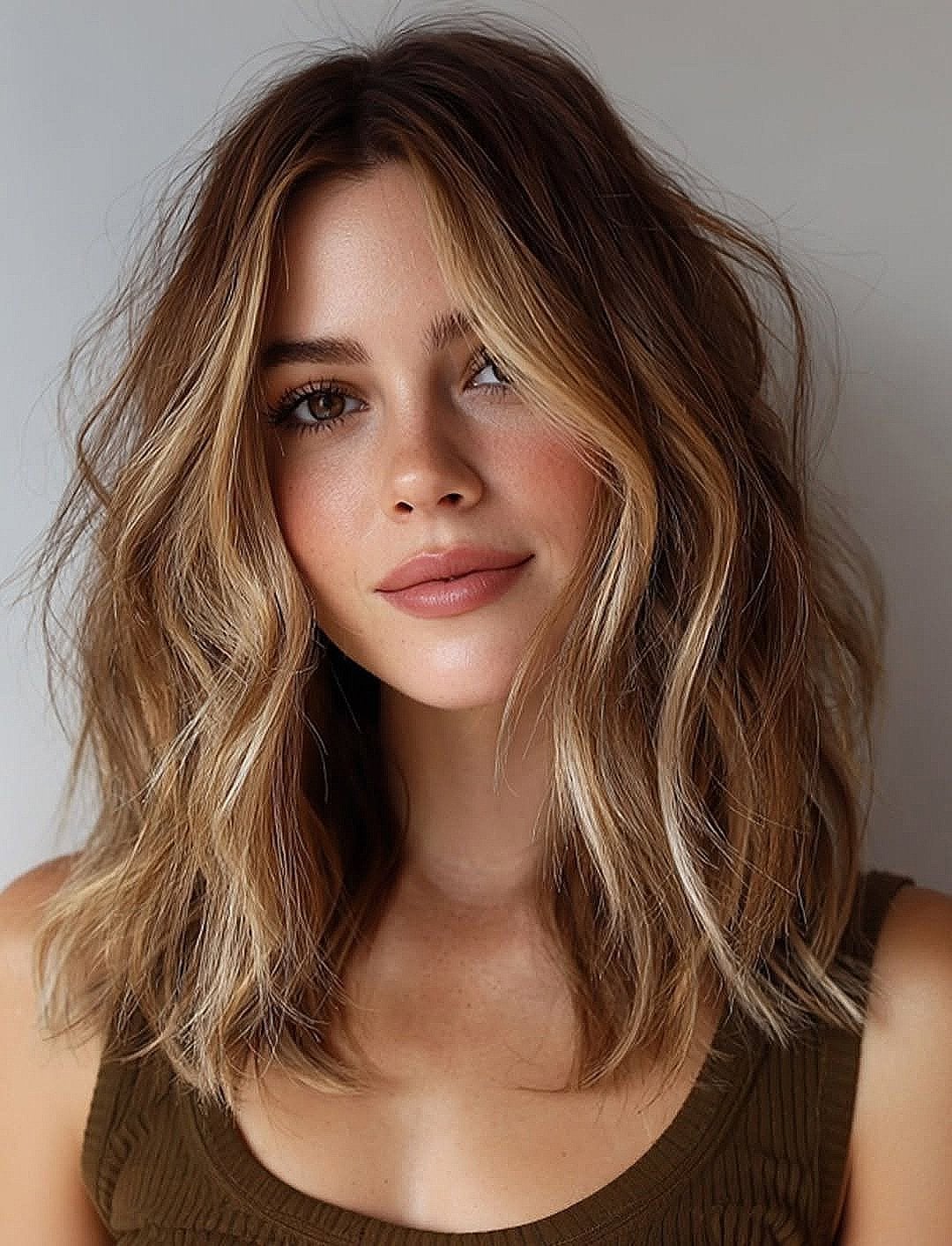 Collarbone Long Bob With Wispy Bangs Collarbone Long Bob With Wispy Bangs — Medium Hair
