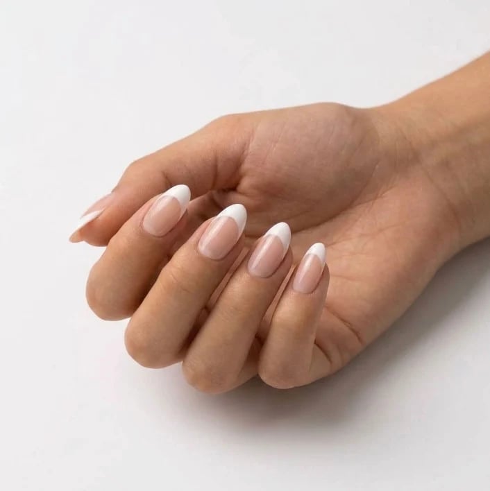Classic French Manicure Medium Almond Nails Classic French Manicure Medium Almond Nails — Medium Nails