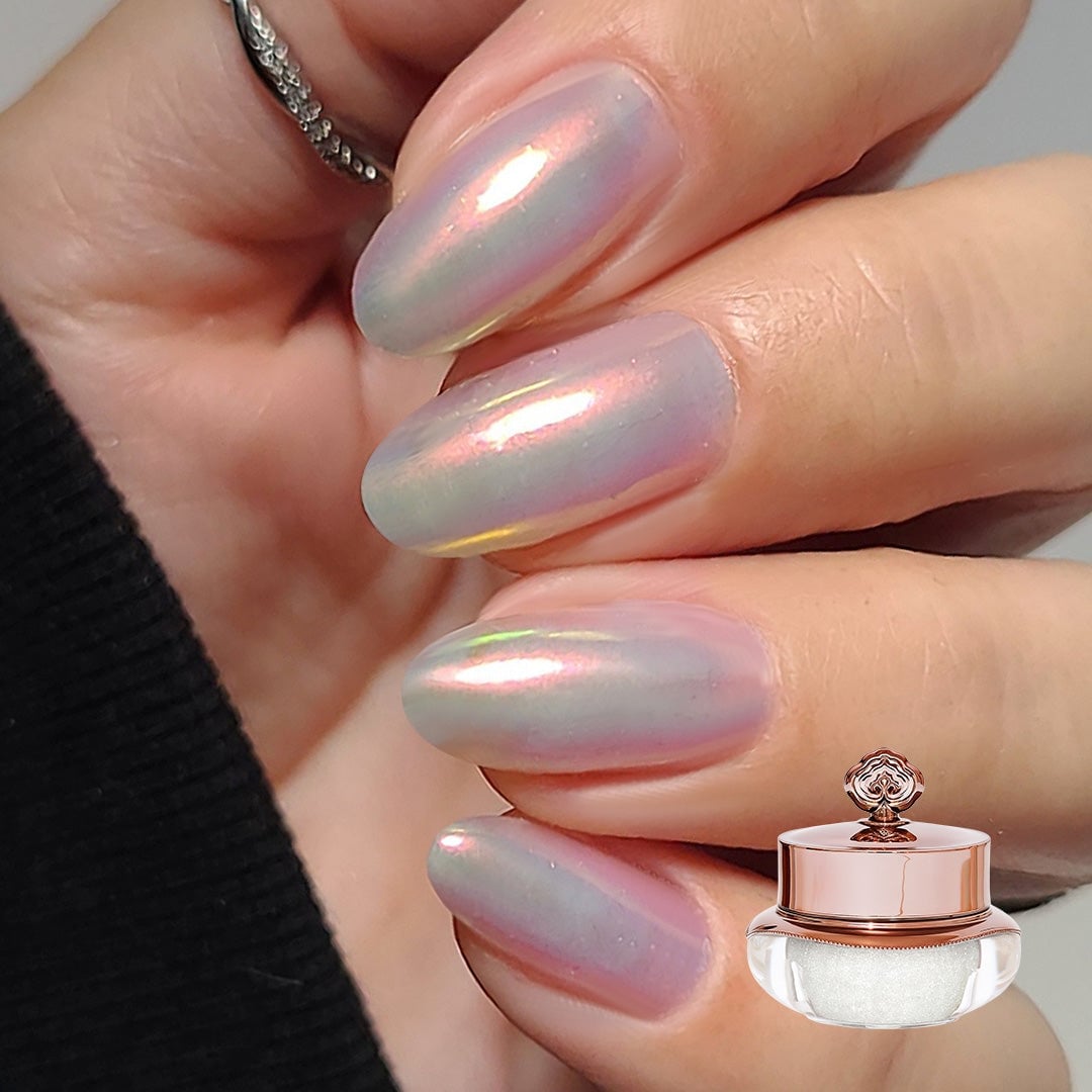 Short Oval Pearlescent Iridescent Shift Nails Short Oval Pearlescent Iridescent Shift Nails — Metallic Nails