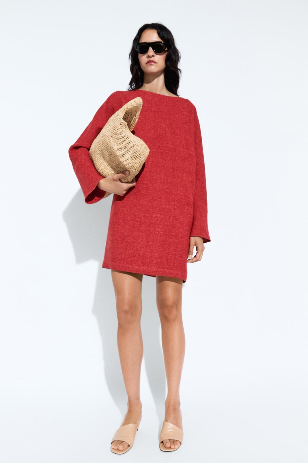 Red textured knit shift dress for casual days Red textured knit shift dress for casual days — Mini Dresses Outfit