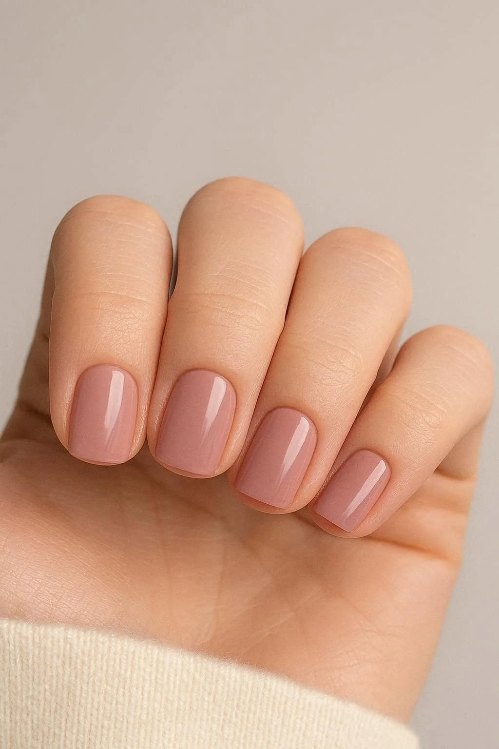 Muted Rose Short Square Glossy Nails Muted Rose Short Square Glossy Nails — Minimalist Nails