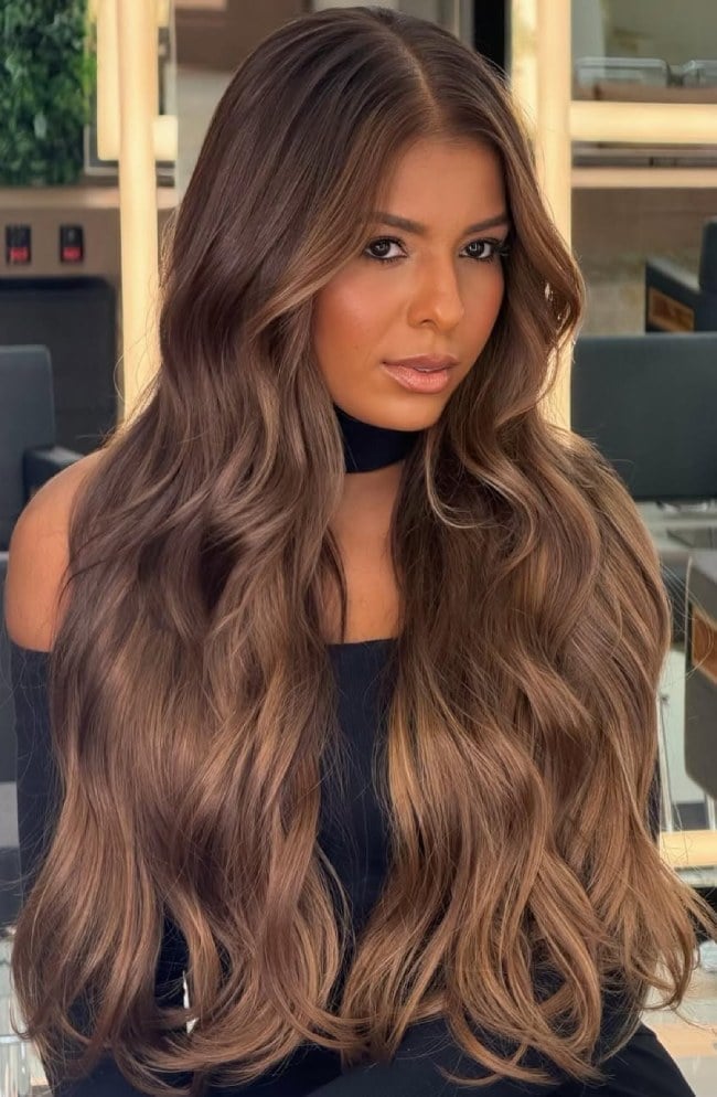 Caramel Mocha Brown Balayage Lob Caramel Mocha Brown Balayage Lob — Mocha Brown Hair