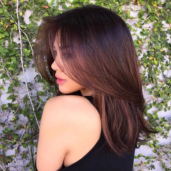 Shoulder Length Mocha Brown With Face-Framing Layers, Close-Up Take Shoulder Length Mocha Brown With Face-Framing Layers, Close-Up Take — Mocha Brown Hair