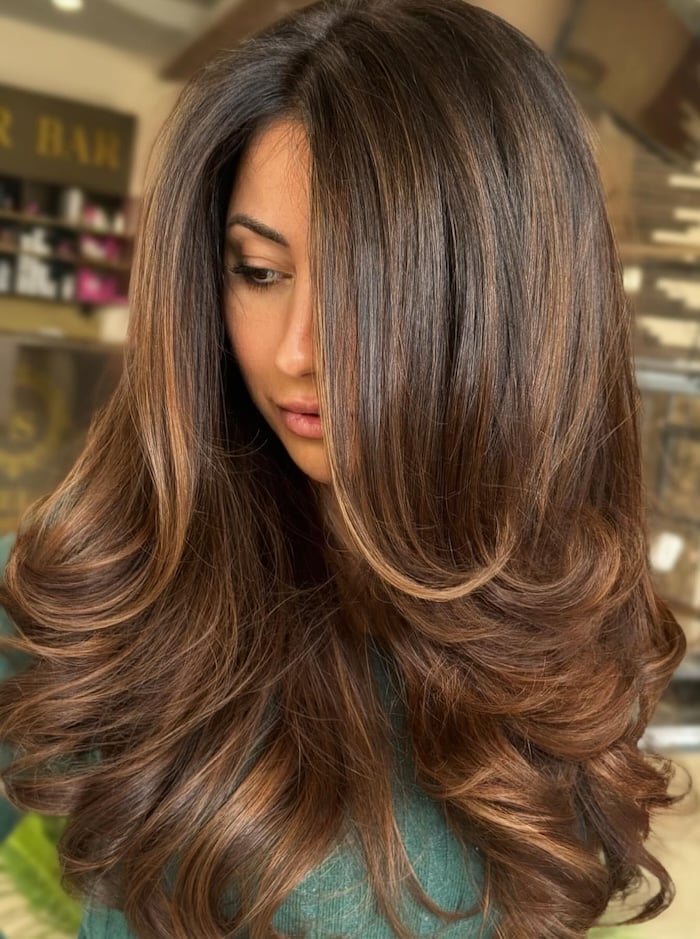Mocha Swirl Brunette With Soft Highlights Mocha Swirl Brunette With Soft Highlights — Mocha Brown Hair