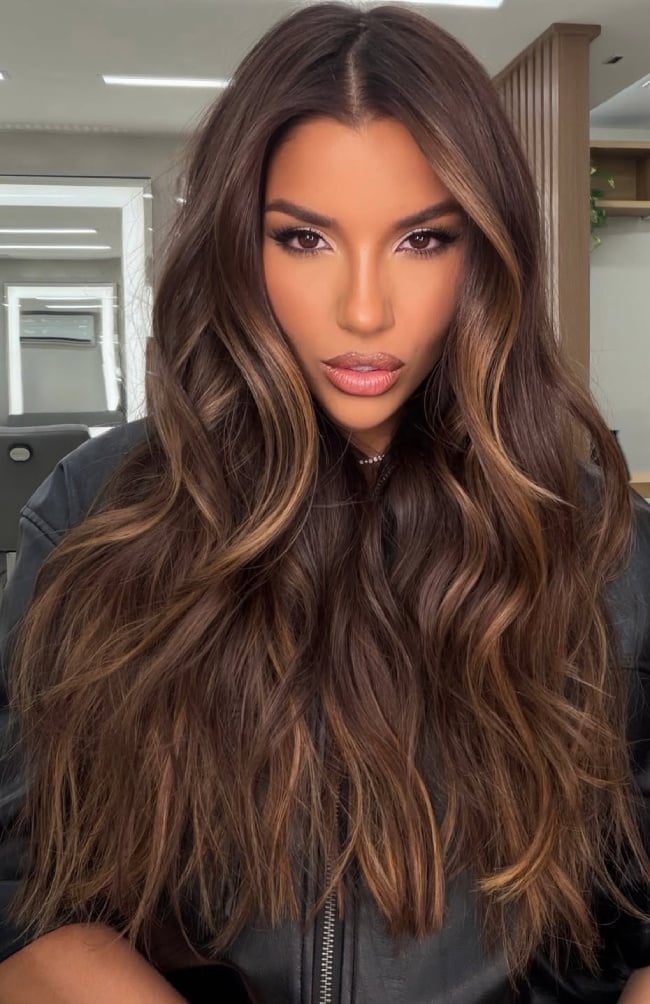 Mocha Brown With Toffee Highlights Mocha Brown With Toffee Highlights — Mocha Brown Hair