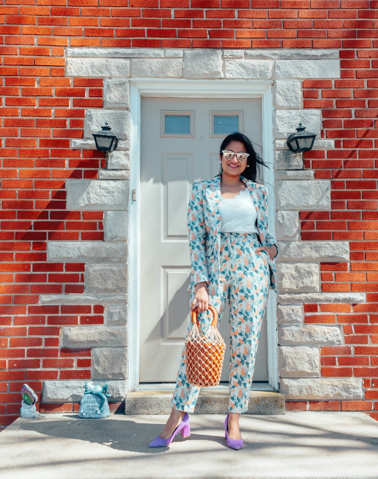Printed Suit Orange White Print Printed Suit Orange White Print — Modest Outfits