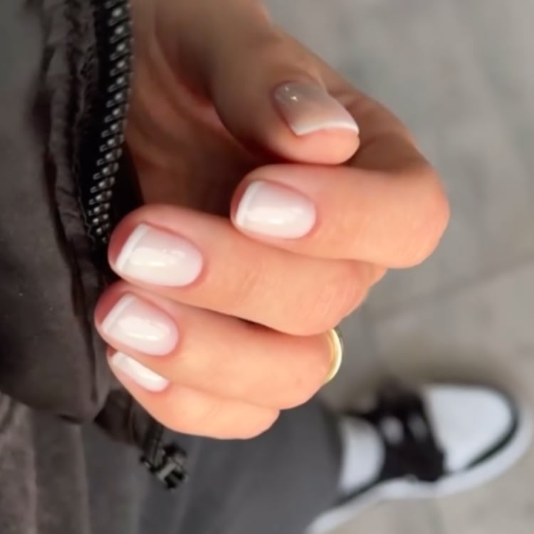 Short Soft Square Milky Pink French Short Soft Square Milky Pink French — Mom Nails