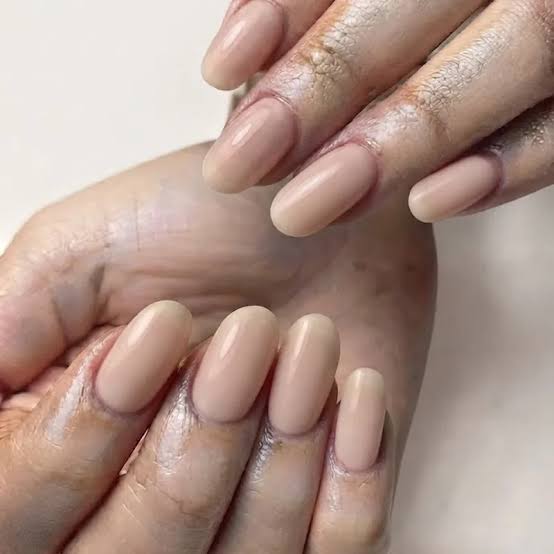 Short Almond Sheer Nude French Short Almond Sheer Nude French — Mom Nails