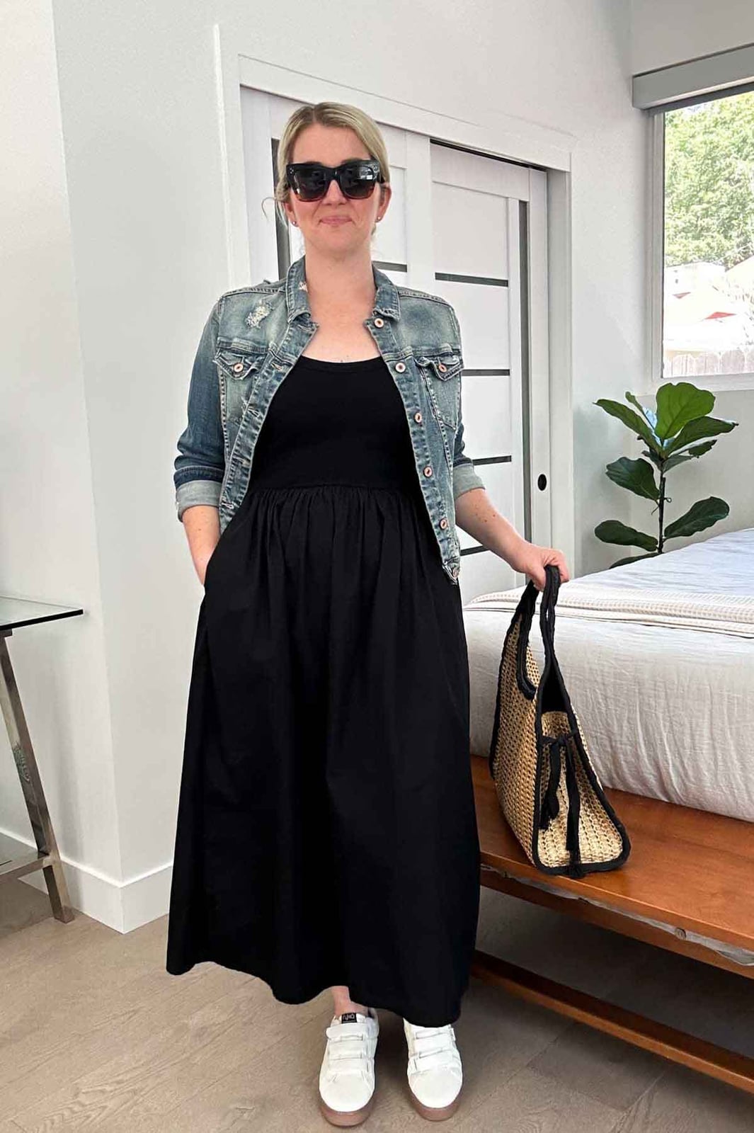 Maxi Dress With Denim Jacket Maxi Dress With Denim Jacket — Mom Outfits