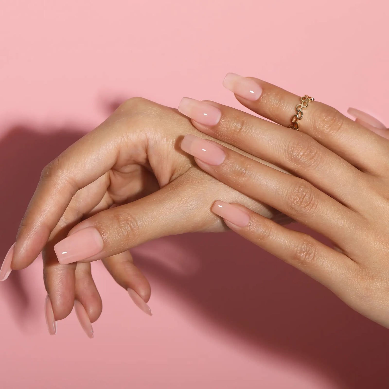 Long Soft Square Milky Pink Nails Long Soft Square Milky Pink Nails — Nail Shapes
