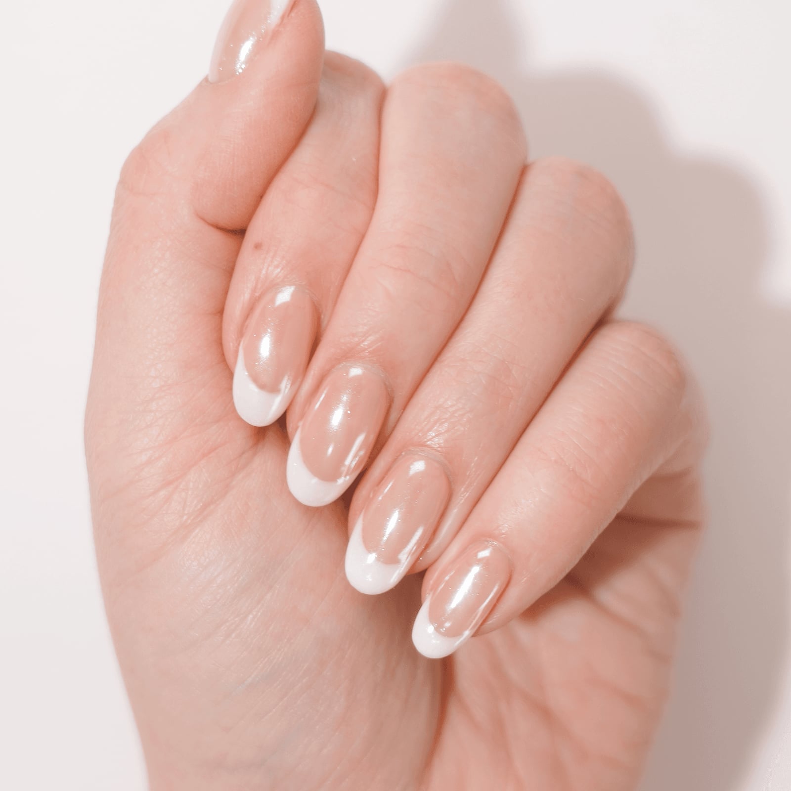 Medium Oval Classic French Manicure Nails Medium Oval Classic French Manicure Nails — Nail Shapes
