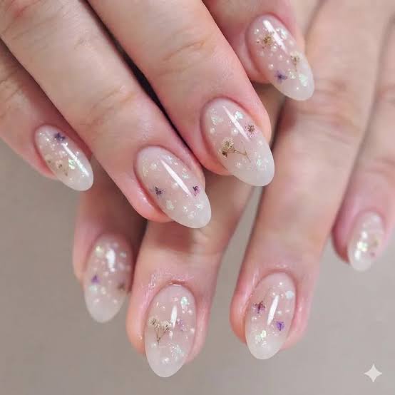 Medium Oval Shimmer Swirl Nails Medium Oval Shimmer Swirl Nails — Nail Shapes