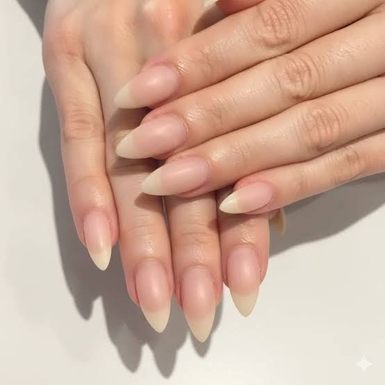 Sheer Nude Long Almond Nails Sheer Nude Long Almond Nails — Natural Nails