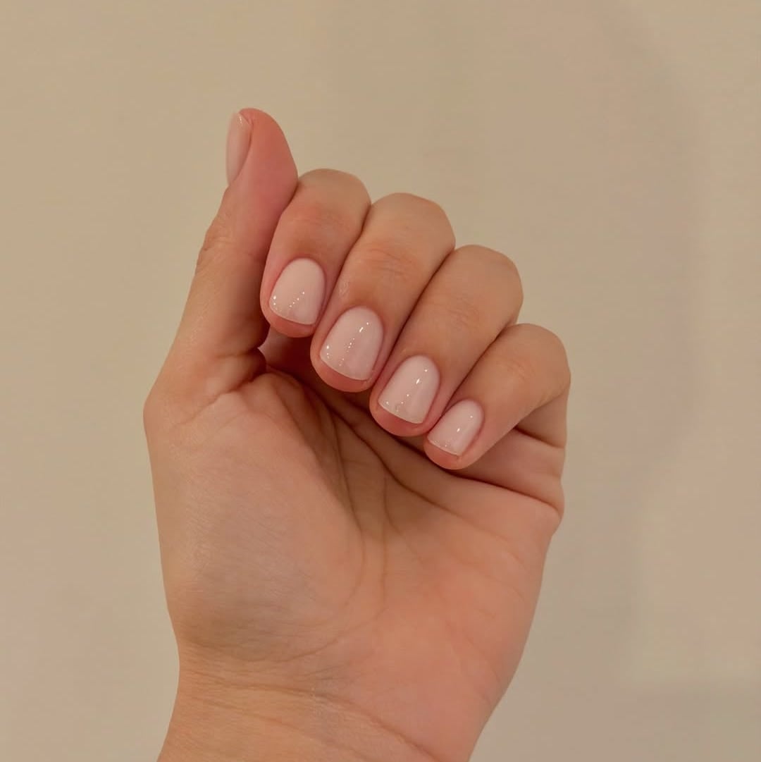 Uniform Light Nude Pink Short Square Nails Uniform Light Nude Pink Short Square Nails — Natural Nails