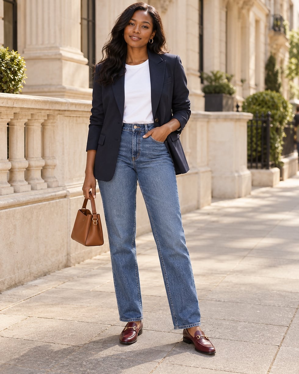 Blue jeans with navy blazer Blue jeans with navy blazer — Navy Outfits