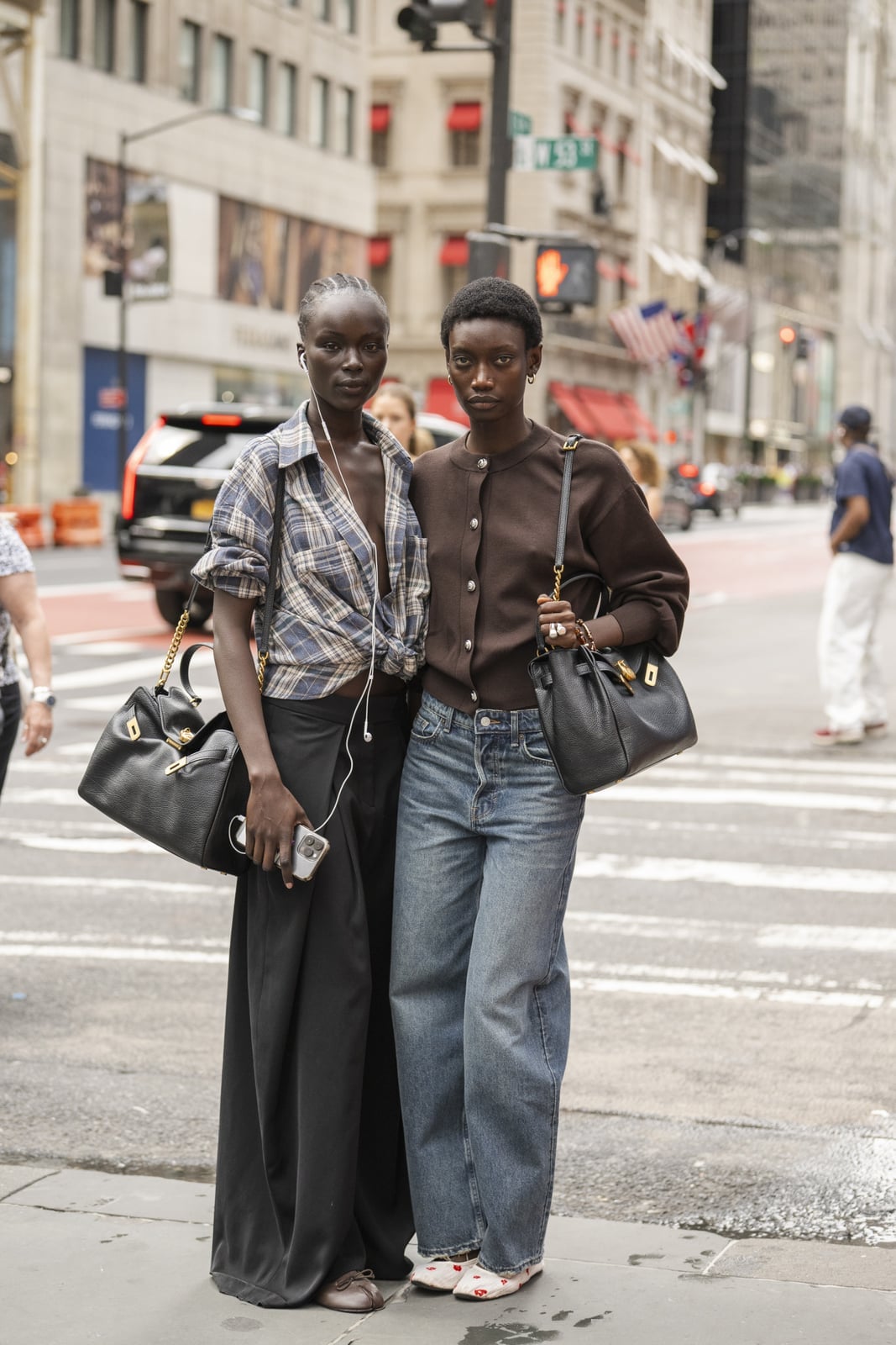 Plaid shirt with wide leg trousers Plaid shirt with wide leg trousers — New York Style
