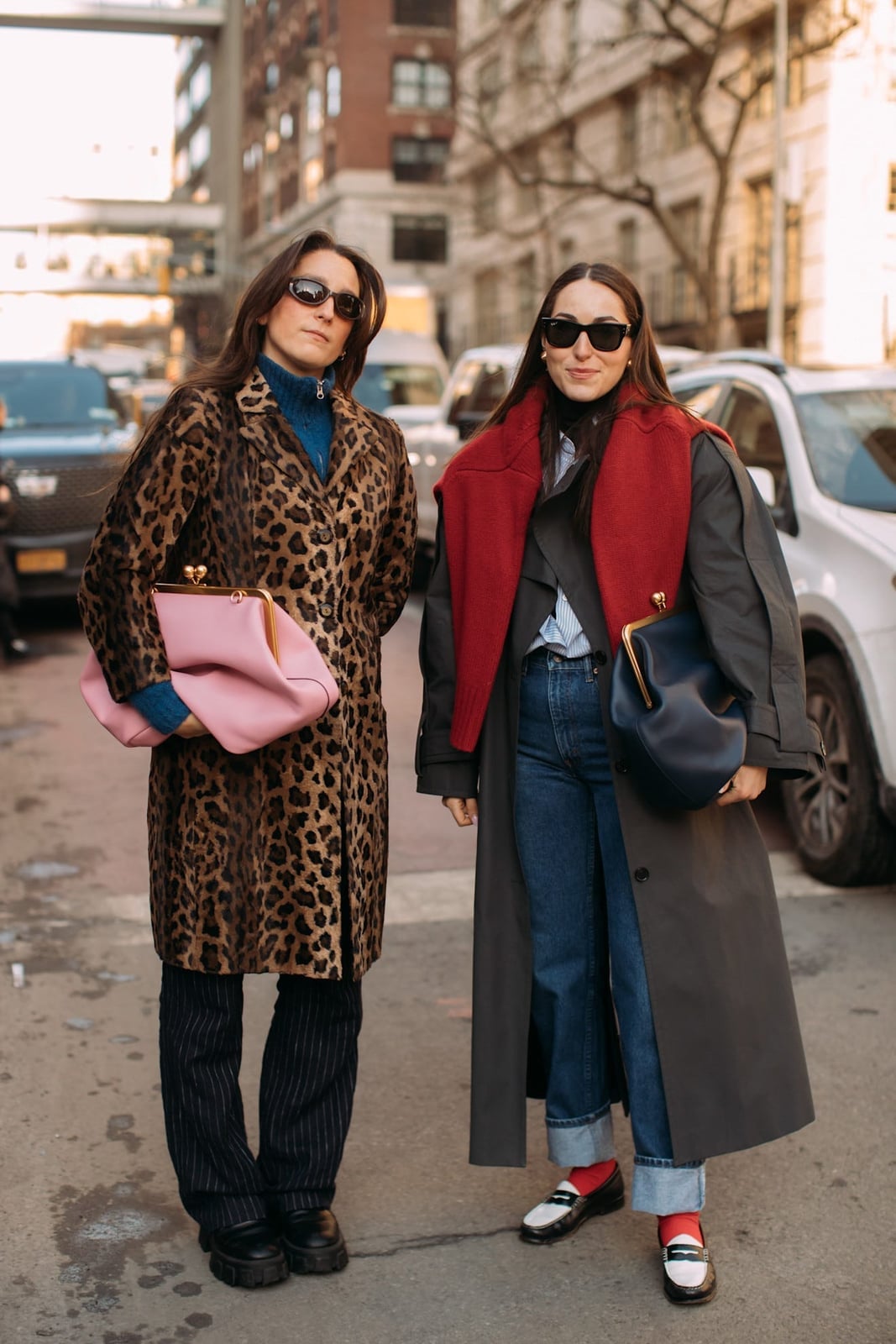 Leopard print coat with pinstripe trousers Leopard print coat with pinstripe trousers — New York Style