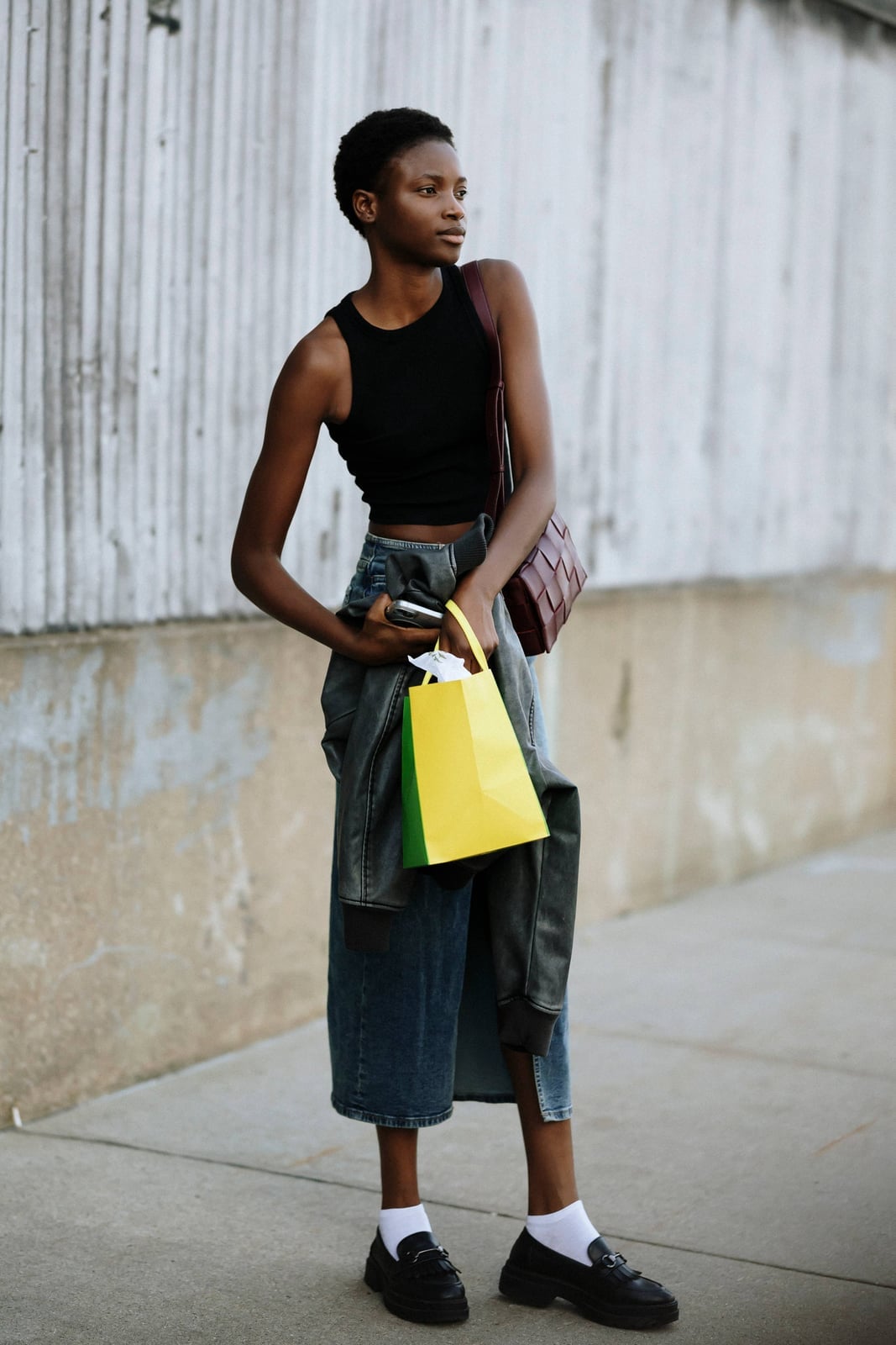 Wide leg denim jeans with cropped tank Wide leg denim jeans with cropped tank — New York Style