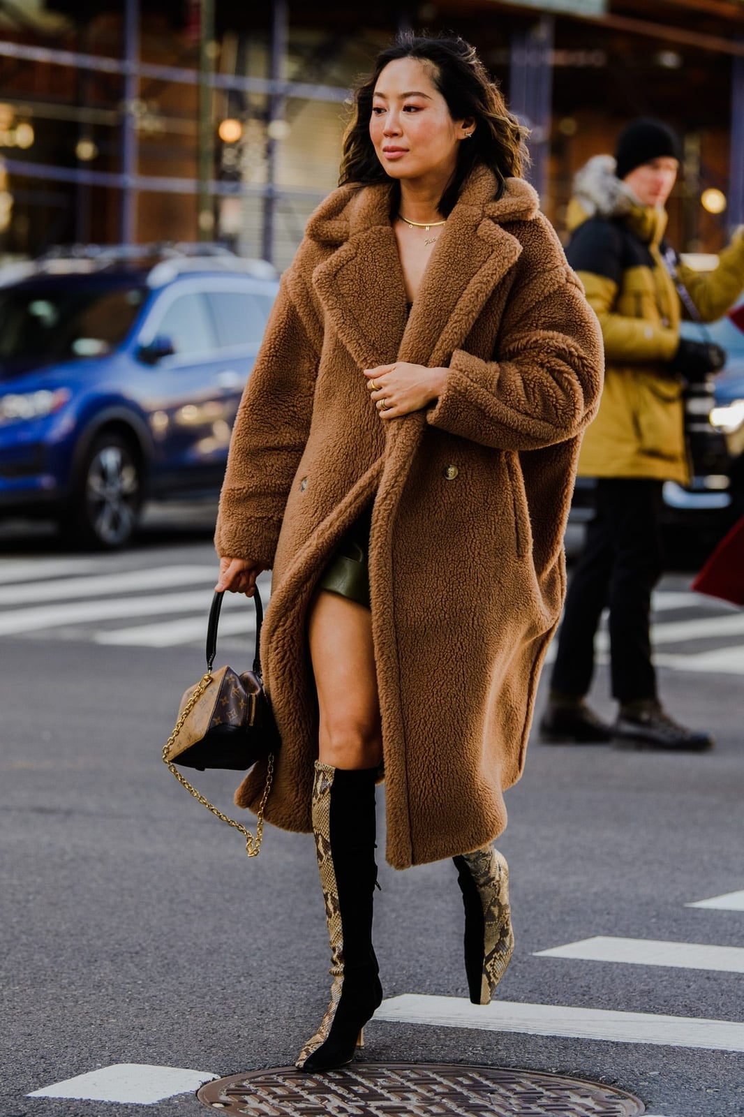 Oversized teddy fleece coat with mini skirt Oversized teddy fleece coat with mini skirt — New York Style