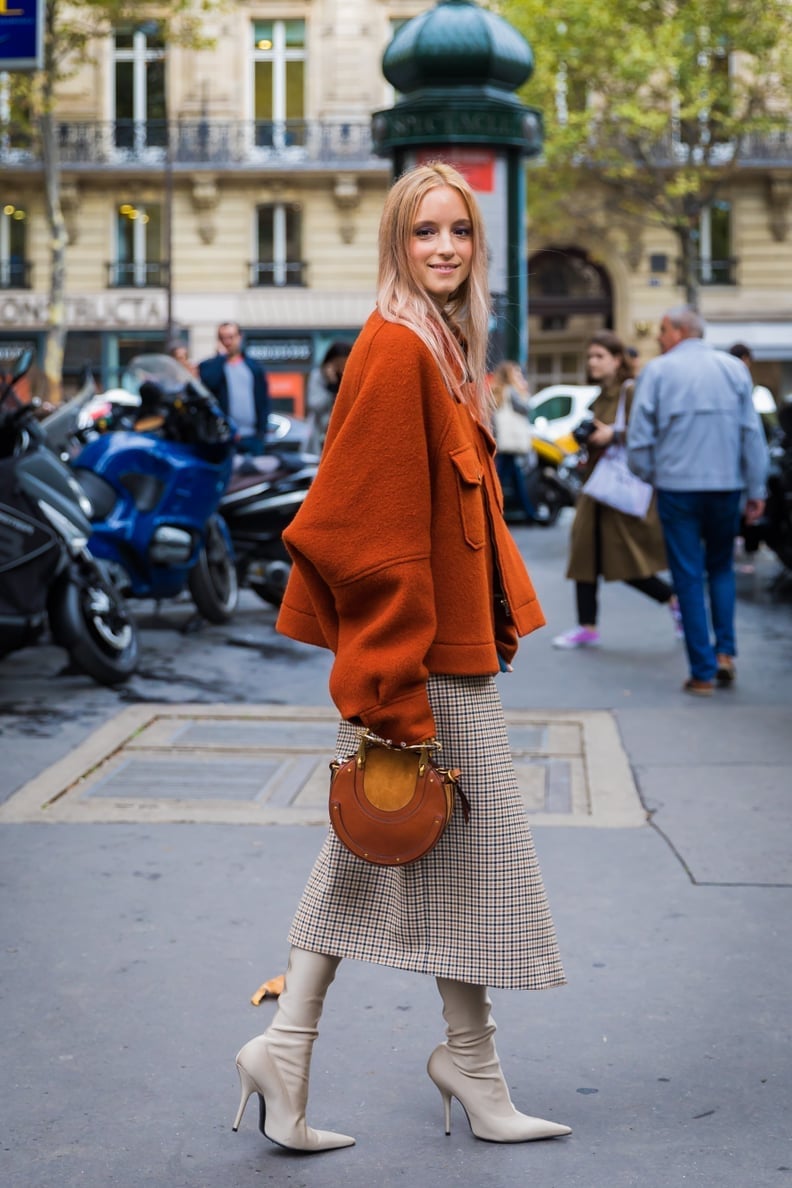Oversized Jacket with Plaid Midi Skirt Oversized Jacket with Plaid Midi Skirt — Office Outfits