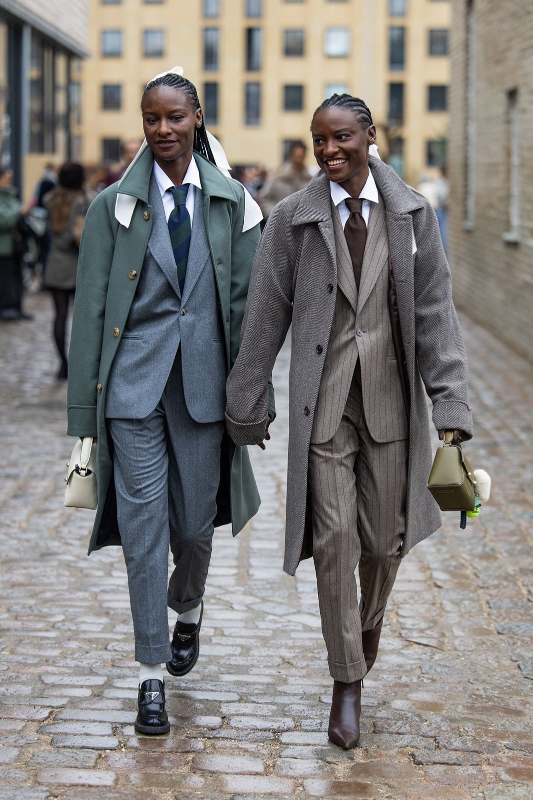 Oversized Gray Suit With Tie Oversized Gray Suit With Tie — Office Siren Outfits