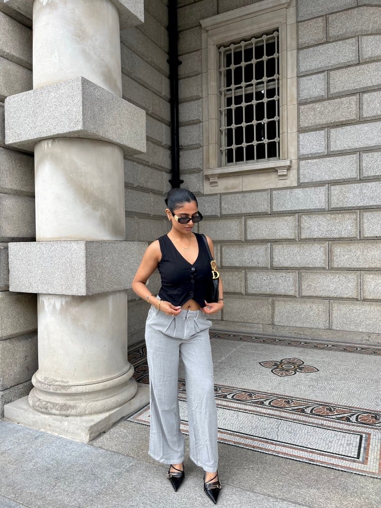 Cropped Vest With Wide-Leg Trousers Cropped Vest With Wide-Leg Trousers — Office Siren Outfits