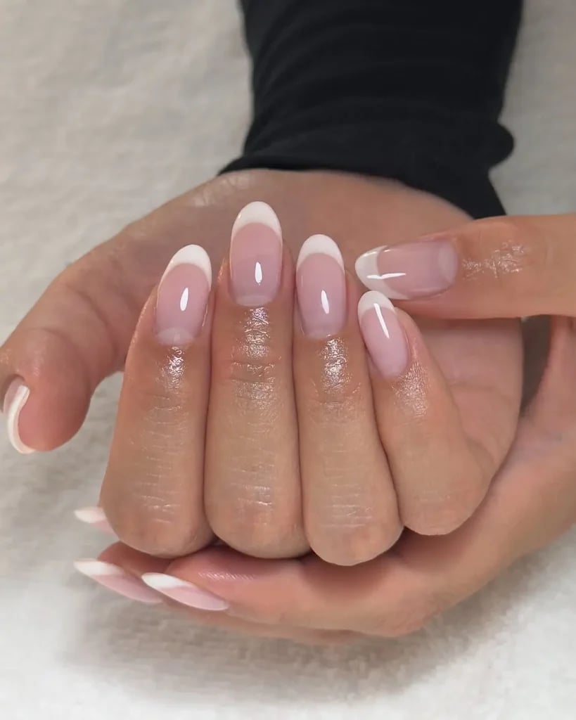 Classic French Medium Almond Nails Classic French Medium Almond Nails — Old Money Nails