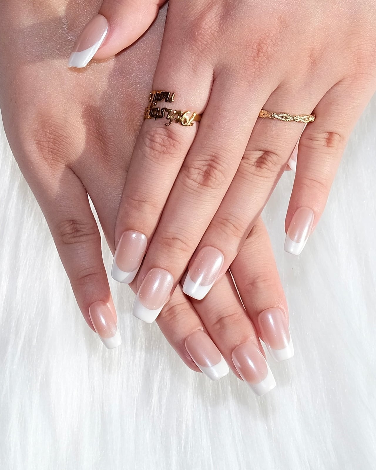 Sheer Nude French Medium Square Nails Sheer Nude French Medium Square Nails — Old Money Nails