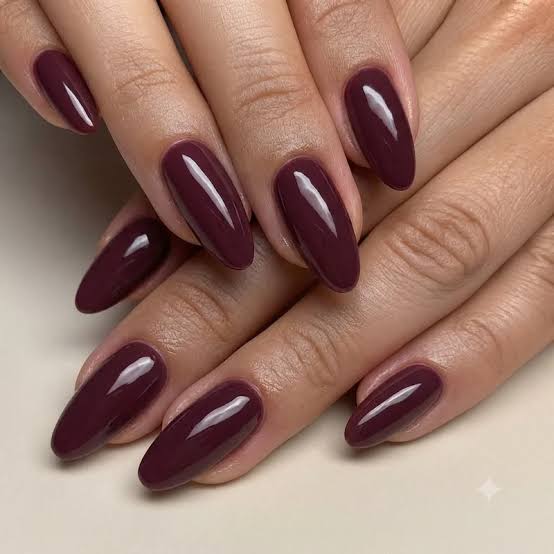 Dark Burgundy Medium Soft Square Nails Dark Burgundy Medium Soft Square Nails — One Color Nails