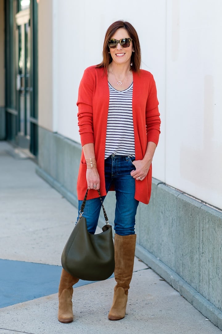 Orange Long Cardigan for Casual Layering Orange Long Cardigan for Casual Layering — Orange Outfits