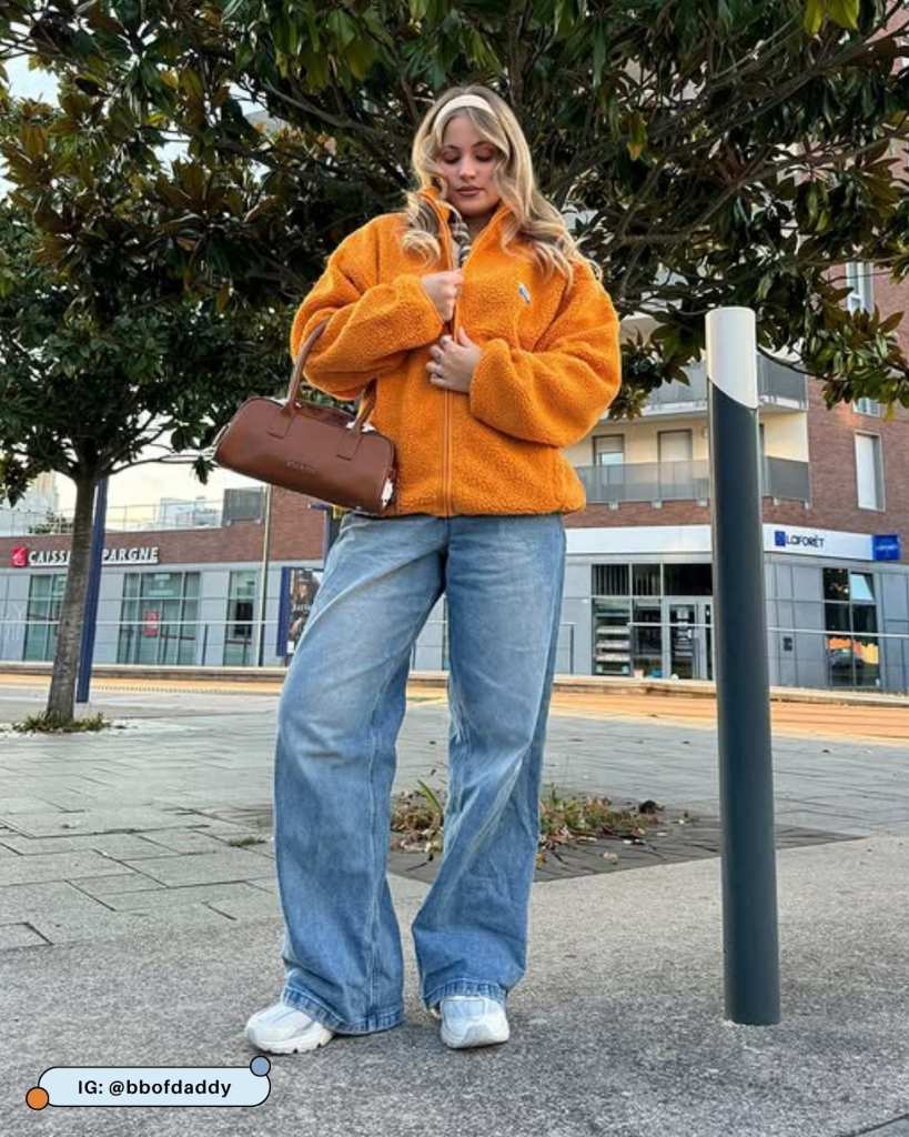 Orange Fleece Jacket for Casual Comfort Orange Fleece Jacket for Casual Comfort — Orange Outfits