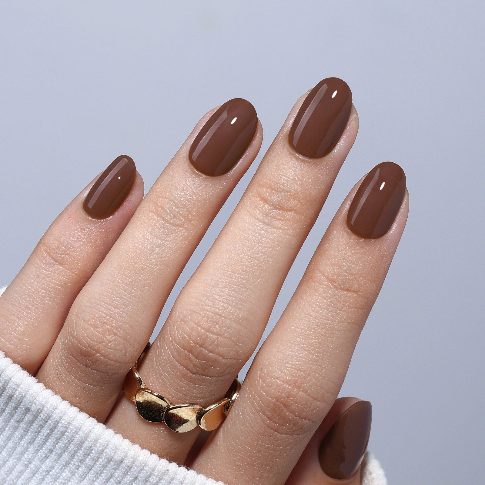 Chocolate Brown Medium Oval Nails Chocolate Brown Medium Oval Nails