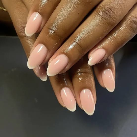 Milky Pink French Medium Oval Nails Milky Pink French Medium Oval Nails