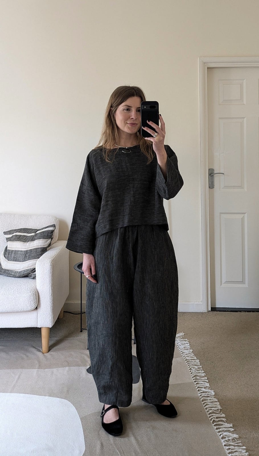 Oversized Gray Striped Matching Set Oversized Gray Striped Matching Set — Oversize Outfits