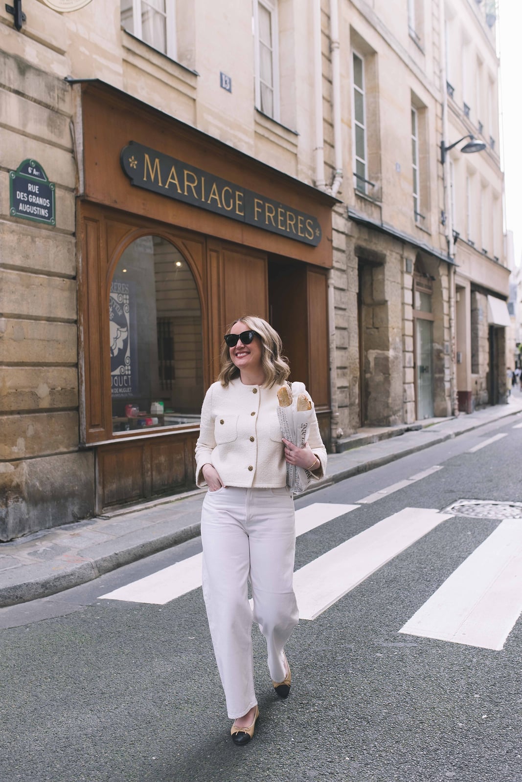 Cream tweed jacket and wide-leg trousers Cream tweed jacket and wide-leg trousers — Parisian Style