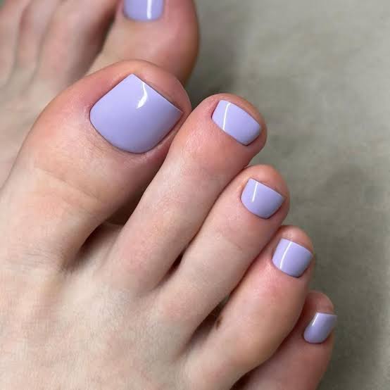 Pastel Lavender Glossy Short Square Pedicure Pastel Lavender Glossy Short Square Pedicure — Pedicure Nails