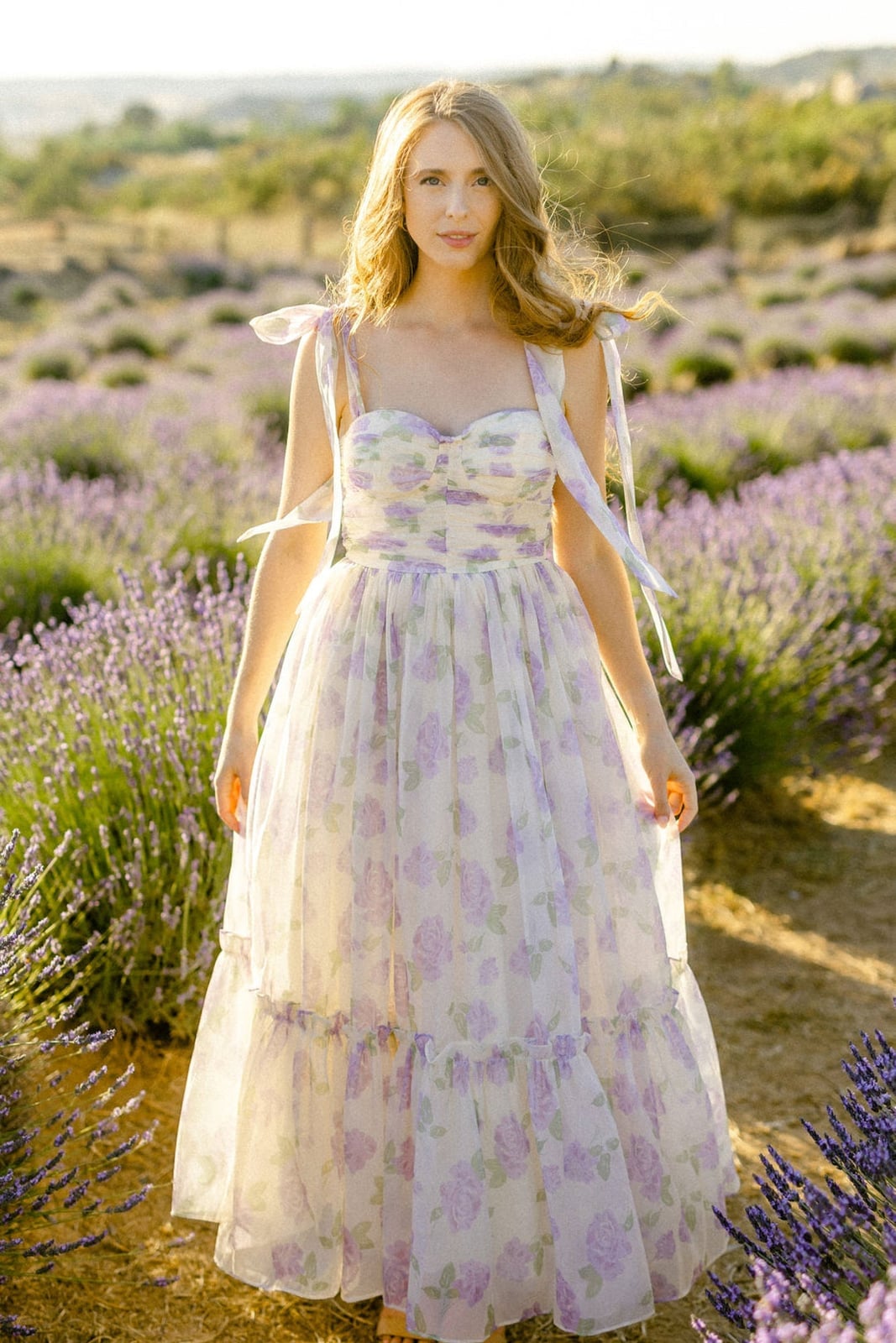Tiered Floral Print Organza Dress Tiered Floral Print Organza Dress — Photoshoot Outfits