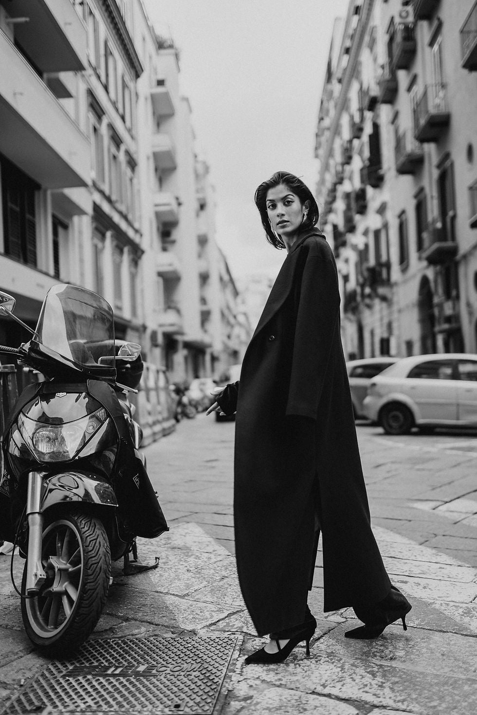 Monochromatic Black Oversized Wool Coat Monochromatic Black Oversized Wool Coat — Photoshoot Outfits