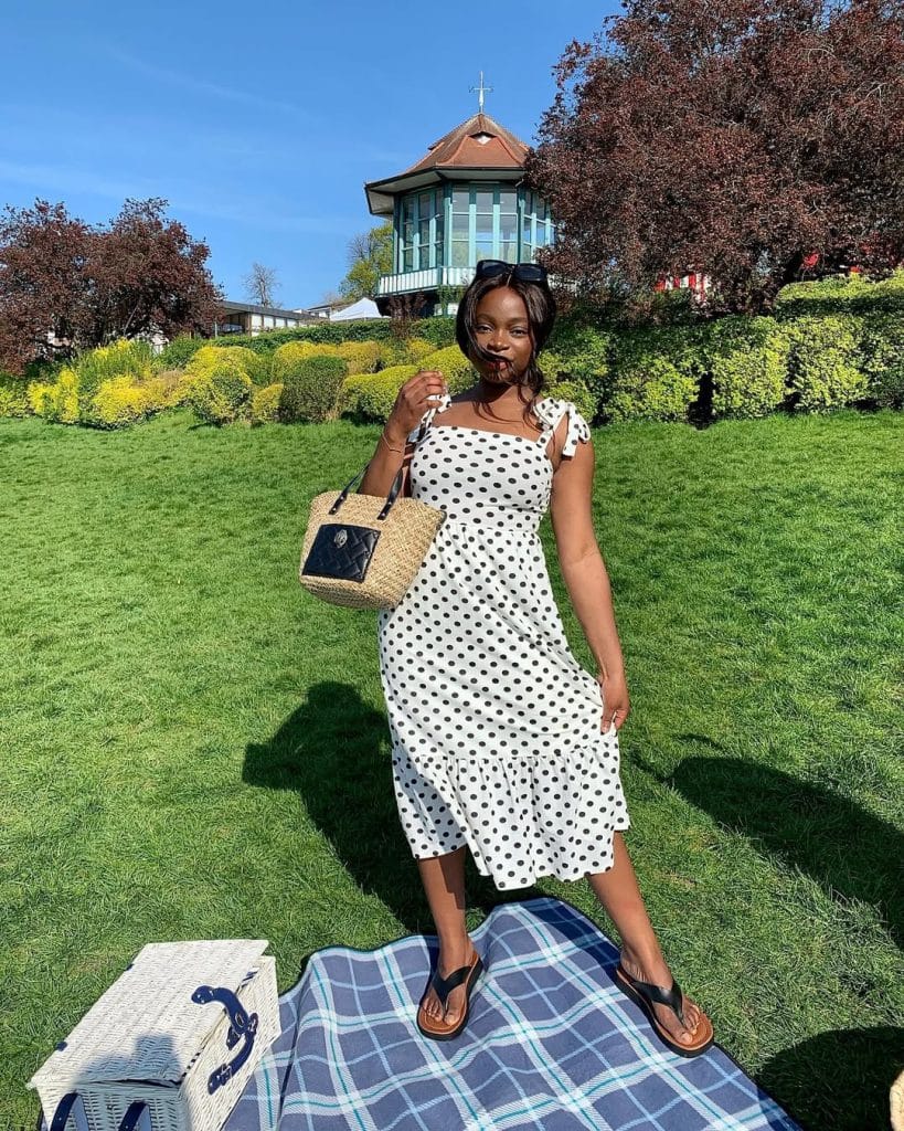 Polka Dot Midi Dress for Picnics Polka Dot Midi Dress for Picnics — Picnic Outfit