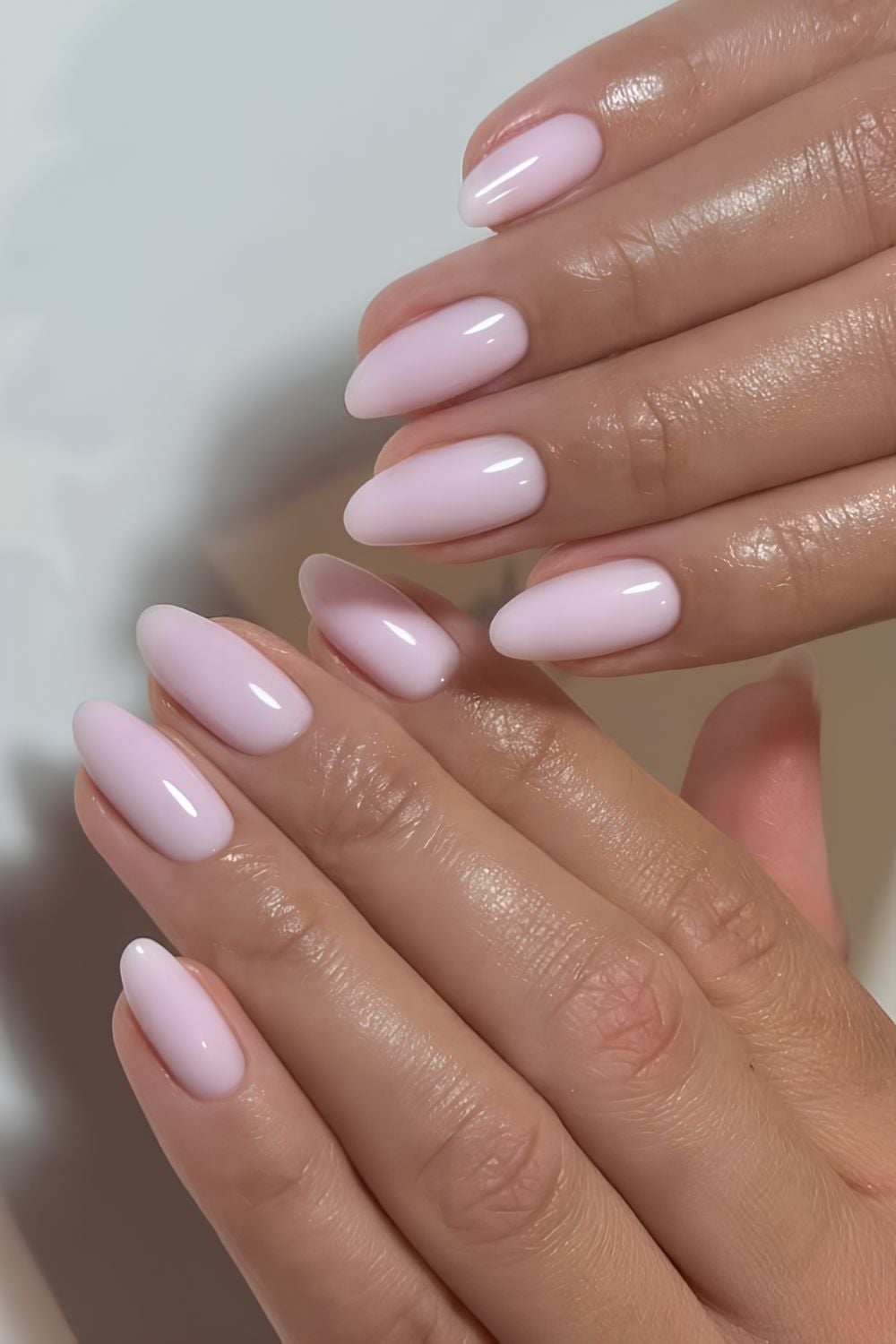 Opaque Milky Pink Short Almond Nails Opaque Milky Pink Short Almond Nails — Pink Almond Nails