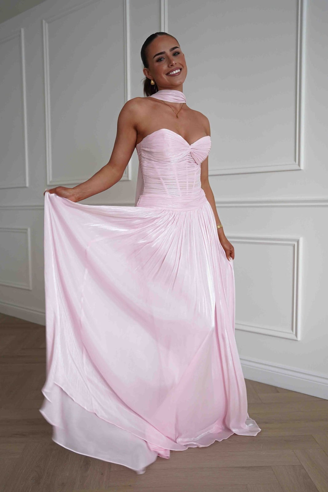 Light pink strapless pleated ballgown dress Light pink strapless pleated ballgown dress — Pink Dress