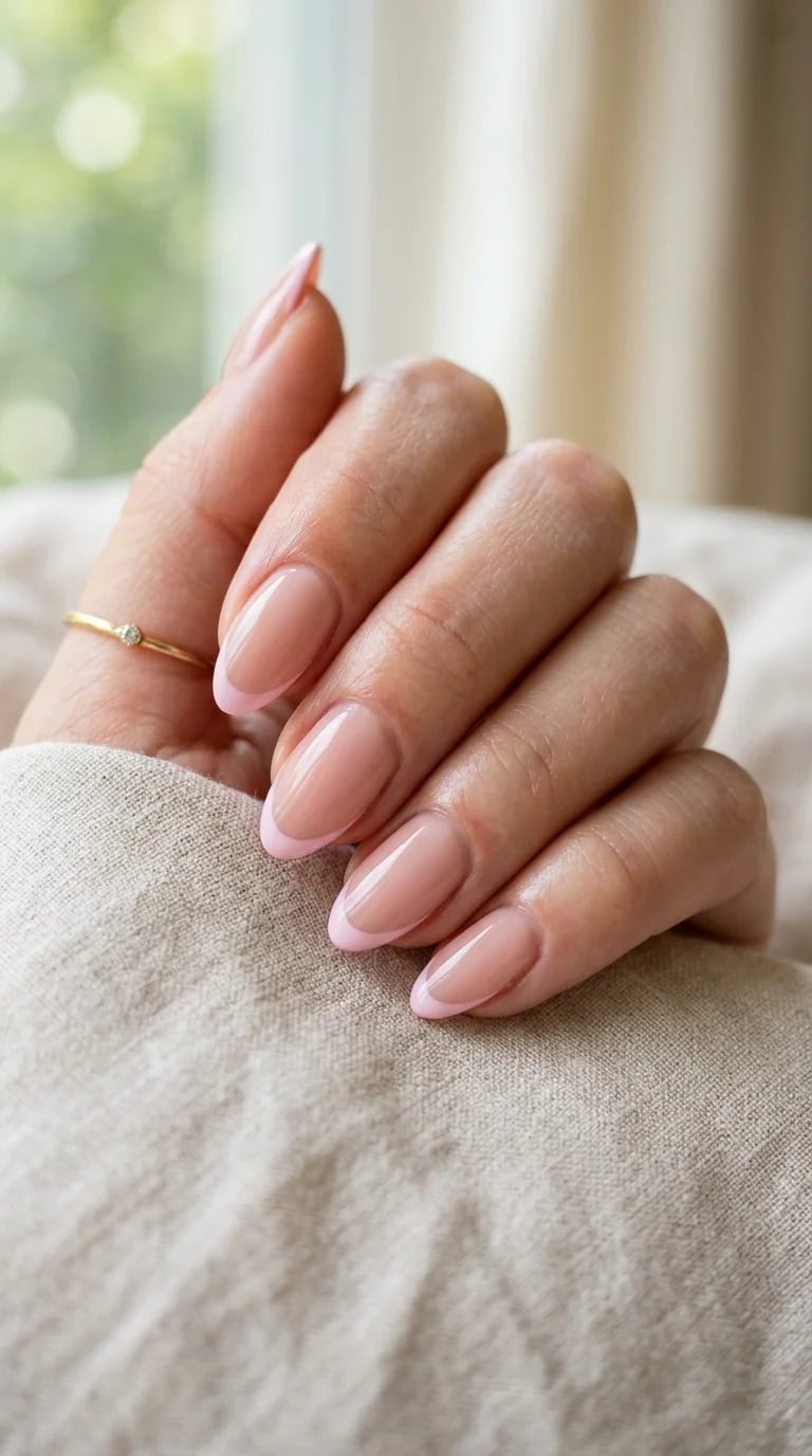 Soft Pink French Tips Medium Oval Nails Soft Pink French Tips Medium Oval Nails — Pink French Tip Nails